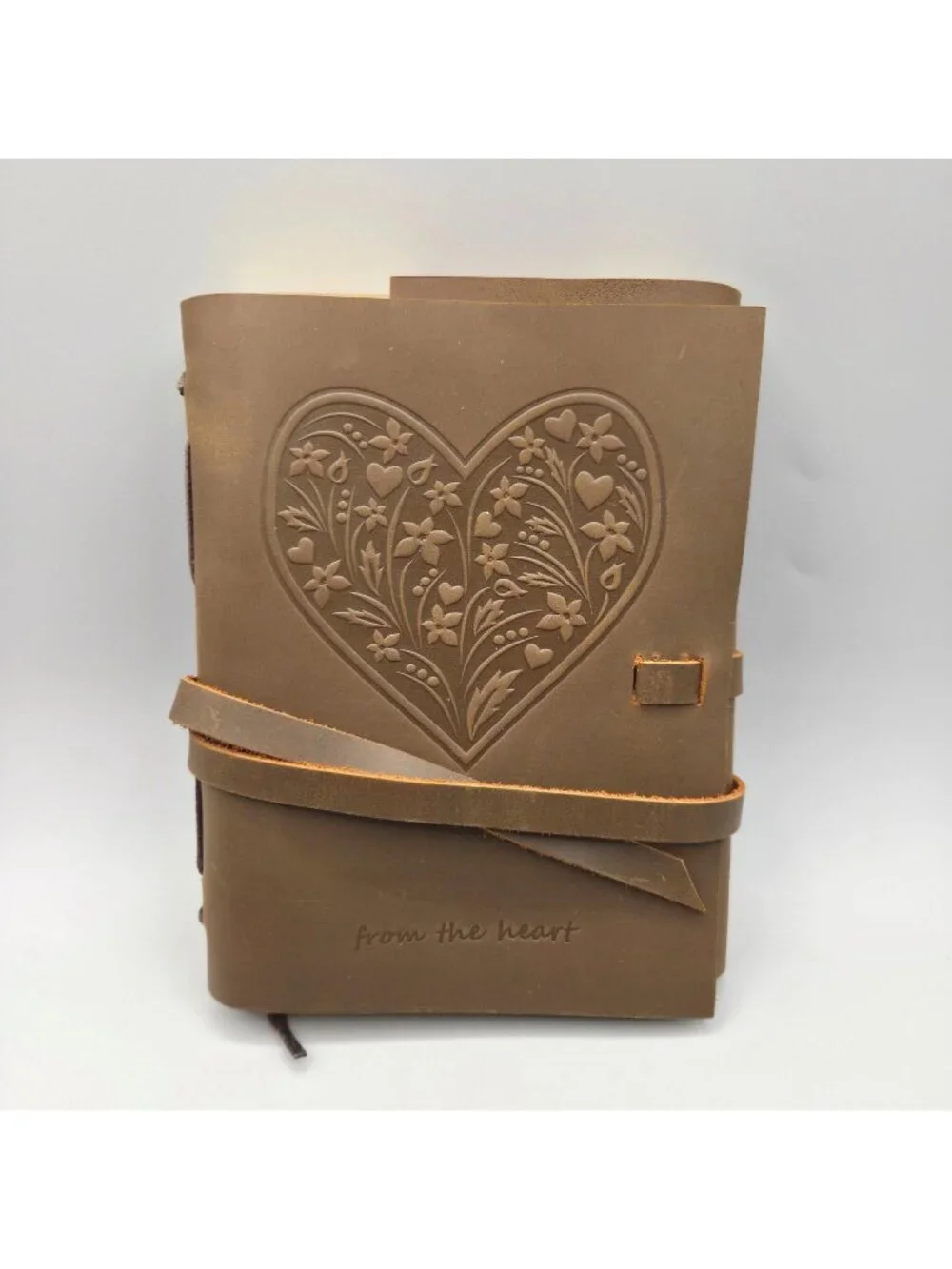 Sovereign Gear Embossed Heart Leather Journal Set 8x6 Travel Notebook Luxury Pen